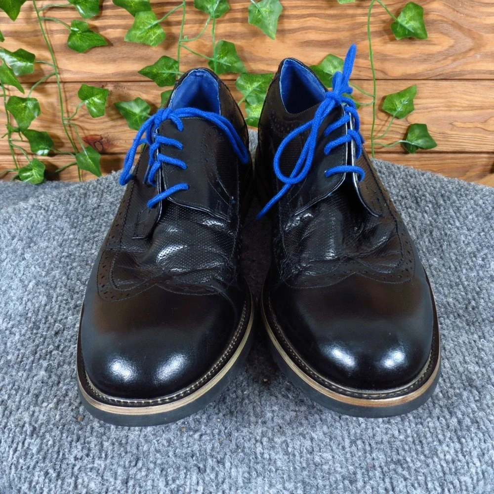 Steve Madden Kittch Men‎ Derby Oxford Shoe Size 9.5 Dress Casual Black Leather